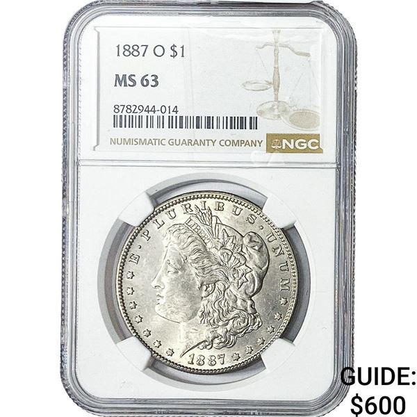 1887-O Morgan Silver Dollar NGC MS63