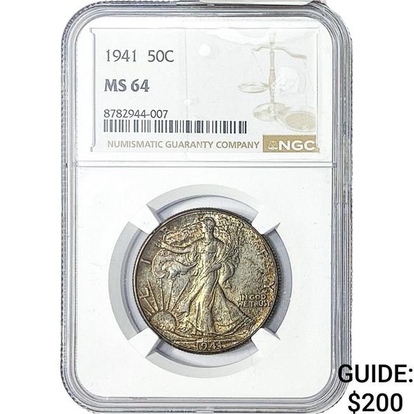 1941 Walking Liberty Half Dollar NGC MS64