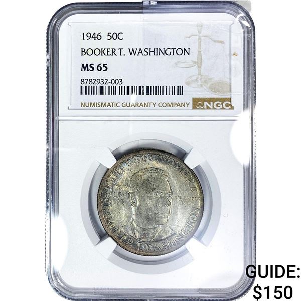 1946 Booker T Half Dollar NGC MS65