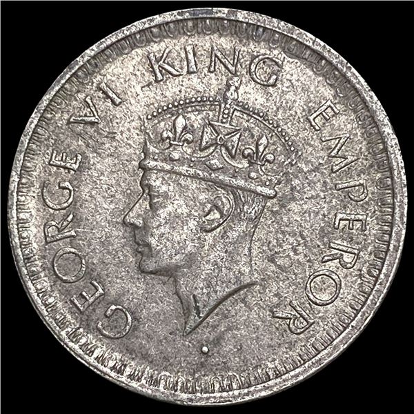 1943 British-India Silver 1/2 Rupee