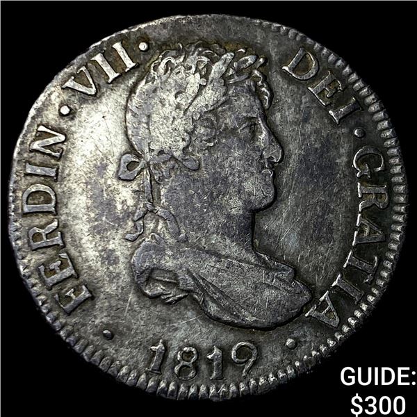 1819-PJ Bolivia Ferdinand VII Silver 2 Reales