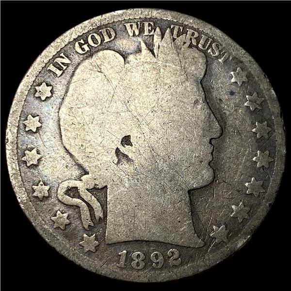 1892 Silver Barber Half Dollar NICELY CIRCULATED