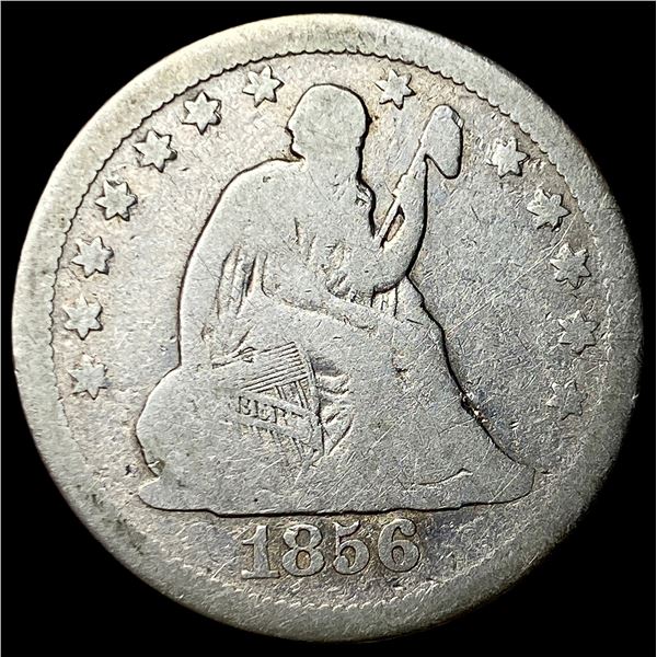 1856-O Silver Seated Liberty Quarter NICELY CIRCULATED