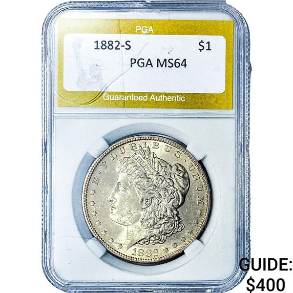 1882-S Morgan Silver Dollar PGA MS64
