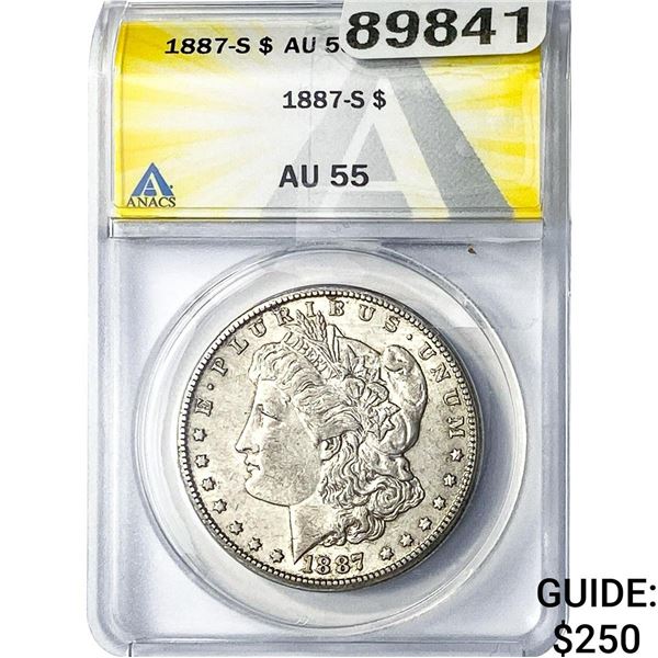 1887-S Morgan Silver Dollar ANACS AU55