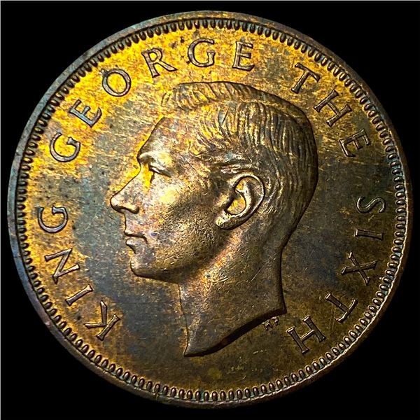 1952 New Zealand Bronze 1/2 Penny