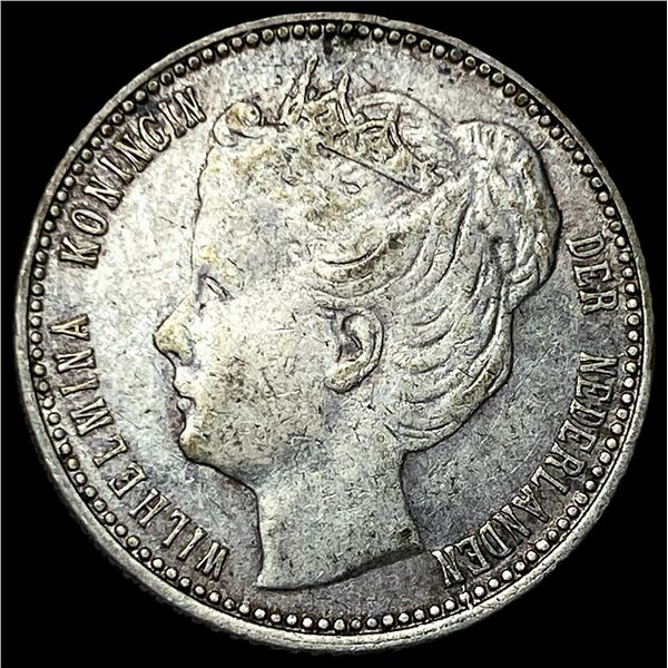 1898 Netherlands SIlver 25 Cents