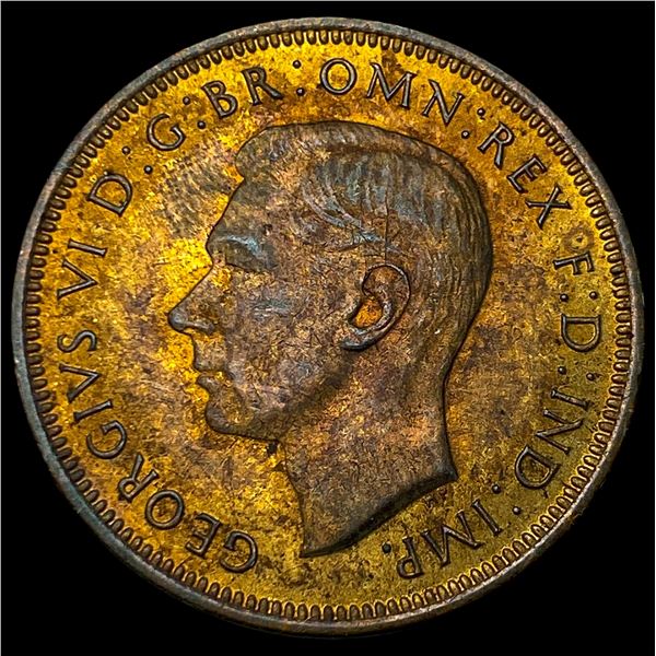1941 Great Britain George Vi Bronze Half Penny