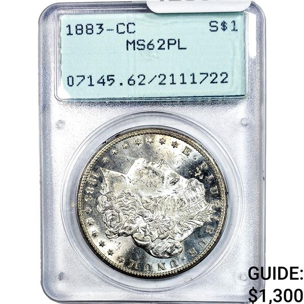 1883-CC Morgan Silver Dollar PCGS MS62 PL