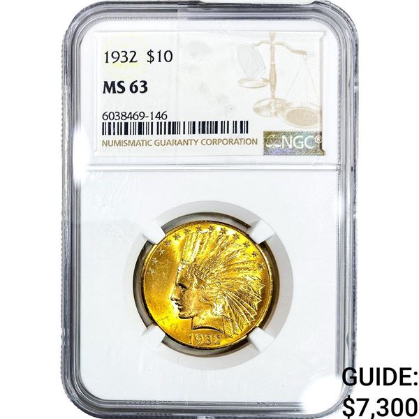 1932 $10 Gold Eagle NGC MS63