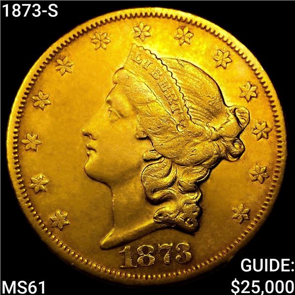 1873-S $20 Gold Double Eagle UNCIRCULATED