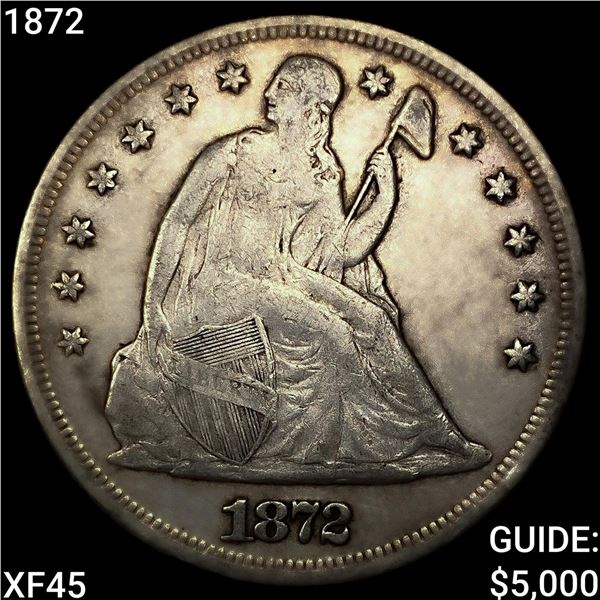 1872 Seated Liberty Dollar NEARLY UNCIRCULATED
