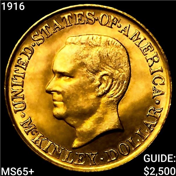 1916 McKinley Rare Gold Dollar GEM BU +