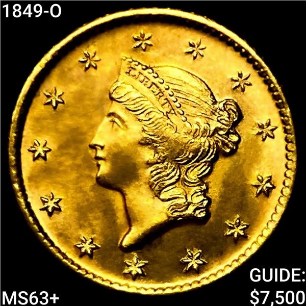 1849-O Rare Gold Dollar CHOICE BU+