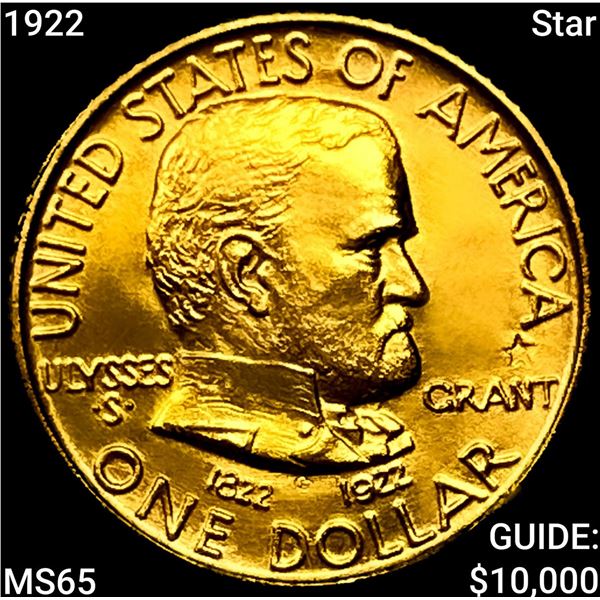 1922 Star Grant Rare Gold Dollar GEM BU