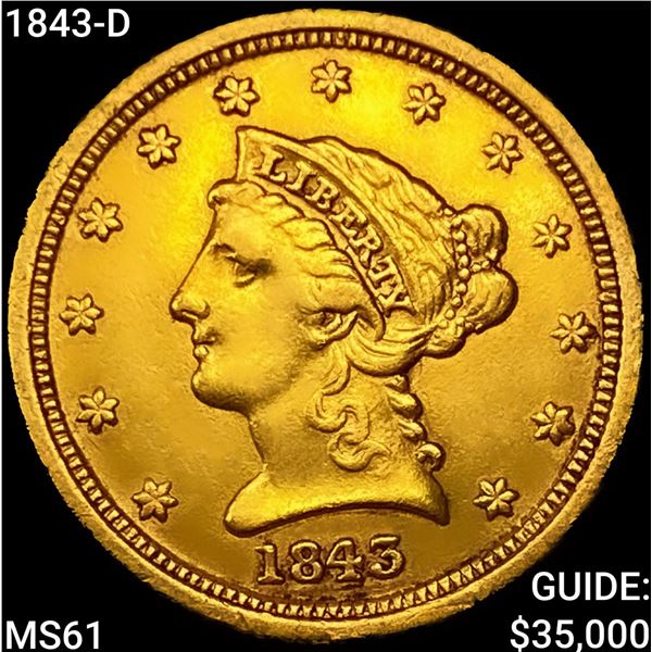 1843-D $2.50 Gold Quarter Eagle UNCIRCULATED