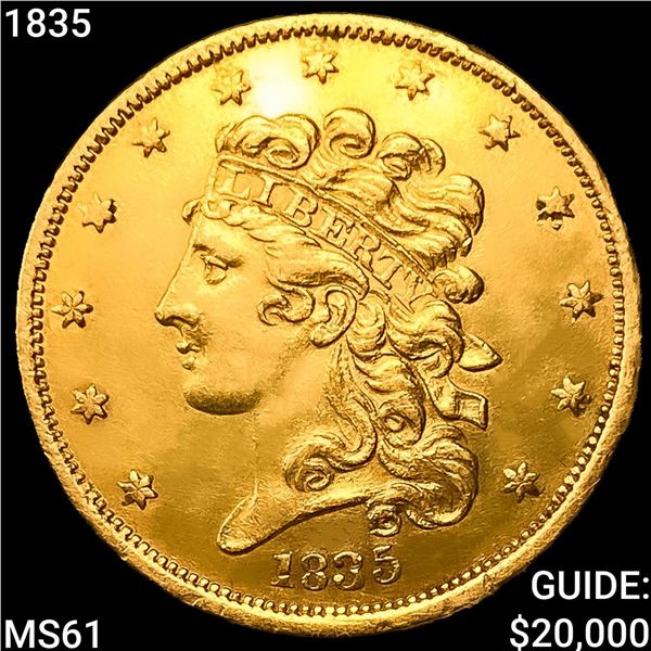 1835 $5 Gold Half Eagle UNCIRCULATED