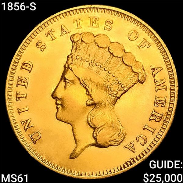 1856-S $3 Gold Piece UNCIRCULATED