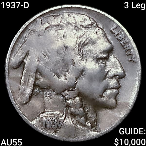 1937-D 3 Leg Buffalo Nickel HIGH GRADE