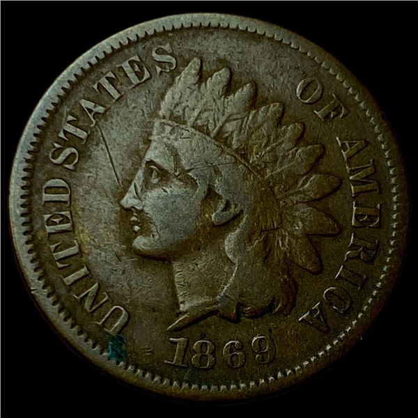 1869 Indian Head Cent ABOUT UNCIRCULATED