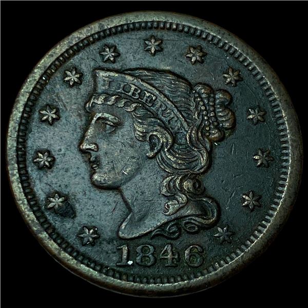 1846 Braided Hair Large Cent NEARLY  UNCIRCULATED