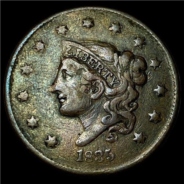1835 Coronet Head Large Cent NEARLY  UNCIRCULATED