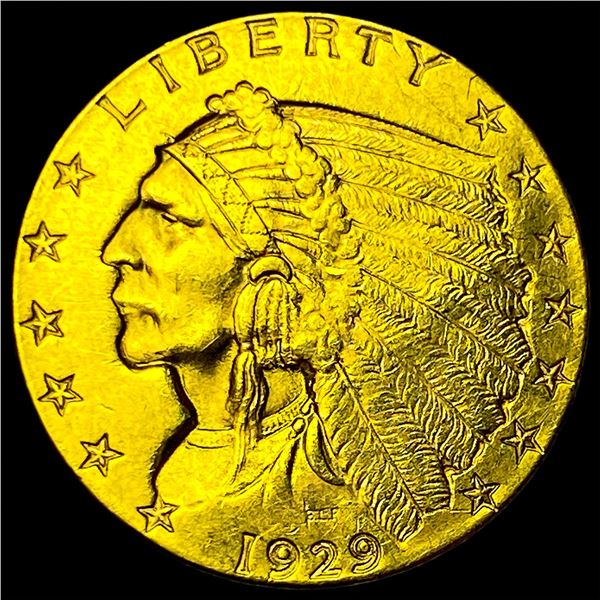 1929 Indian Head Gold $2.5 Quarter Eagle  CHOICE AU