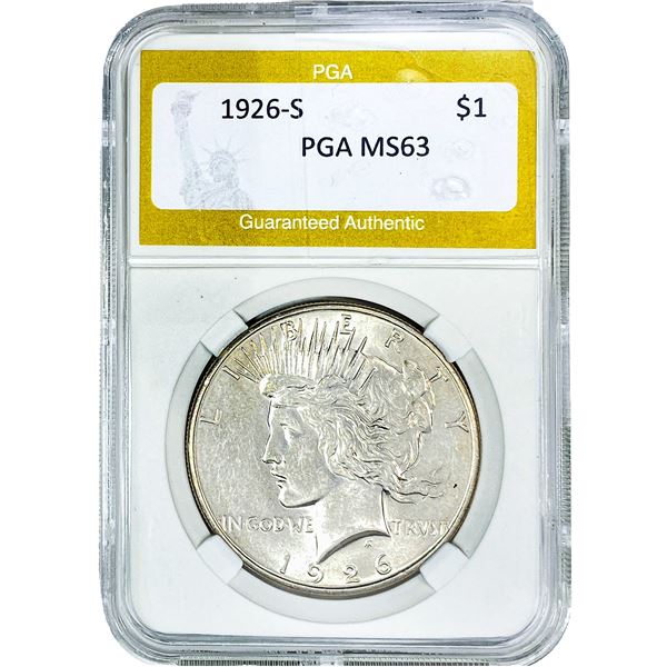 1926-S Silver Peace Dollar PGA MS63