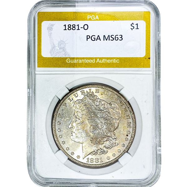 1881-O Morgan Silver Dollar PGA MS63