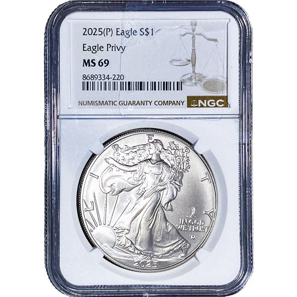 2025[P] Silver Eagle NGC MS69 Privy