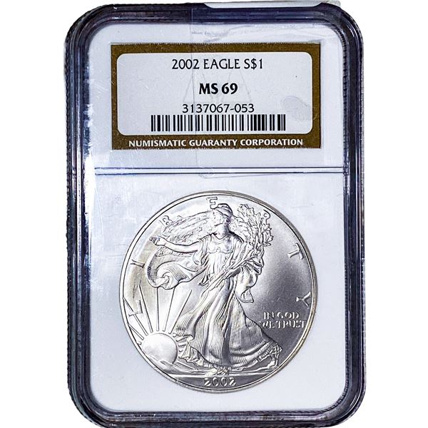 2002 Silver Eagle NGC MS69