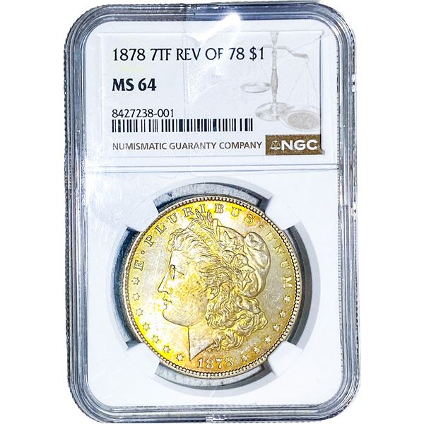 1878 Rev. 78 Morgan Silver Dollar NGC MS64
