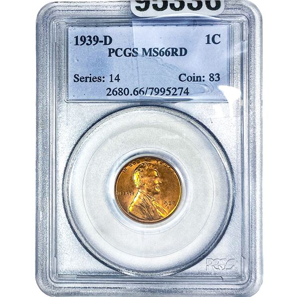 1939-D Wheat Cent PCGS MS66 RD