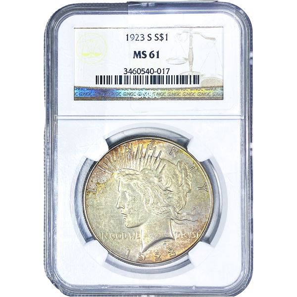 1923-S Silver Peace Dollar NGC MS61