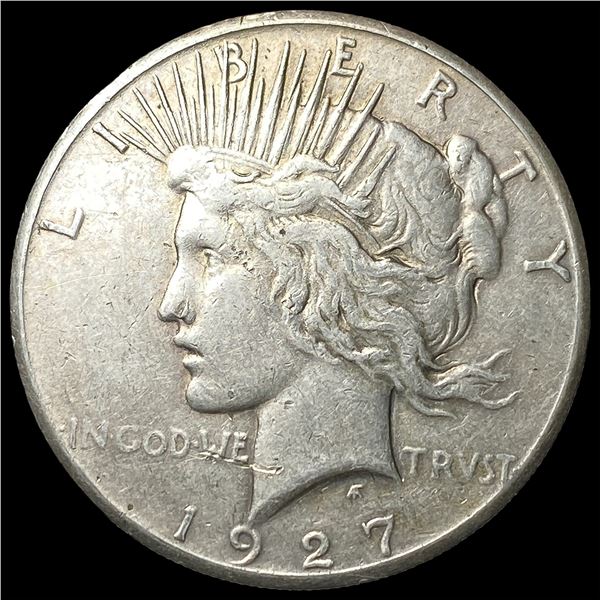 5 1927 Silver Peace Dollar ABOUT UNCIRCULATED