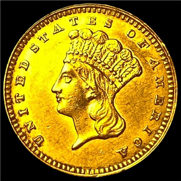 1862 Gold $1 Indian Princess Type 3  UNCIRCULATED