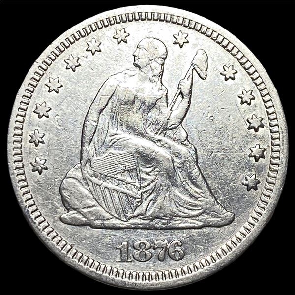 1876 Silver Seated Liberty Quarter CLOSELY  UNCIRCULATED