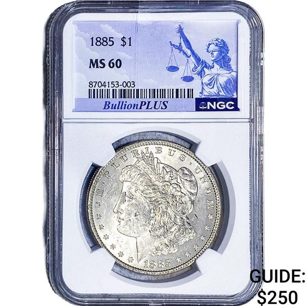 1885 Morgan Silver Dollar NGC MS60
