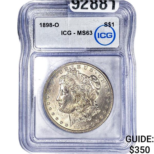 1898-O Morgan Silver Dollar ICG MS63