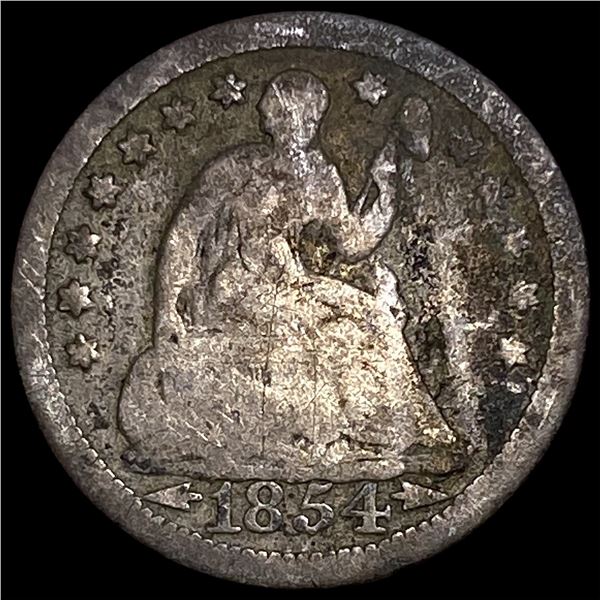 1854 Arrows Seated Liberty Half Dime NICELY  CIRCULATED
