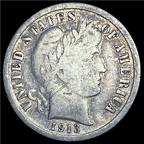 1913-S Silver Barber Dime LIGHTLY CIRCULATED