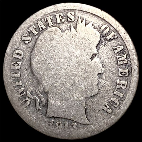 1913-S Silver Barber Dime NICELY CIRCULATED