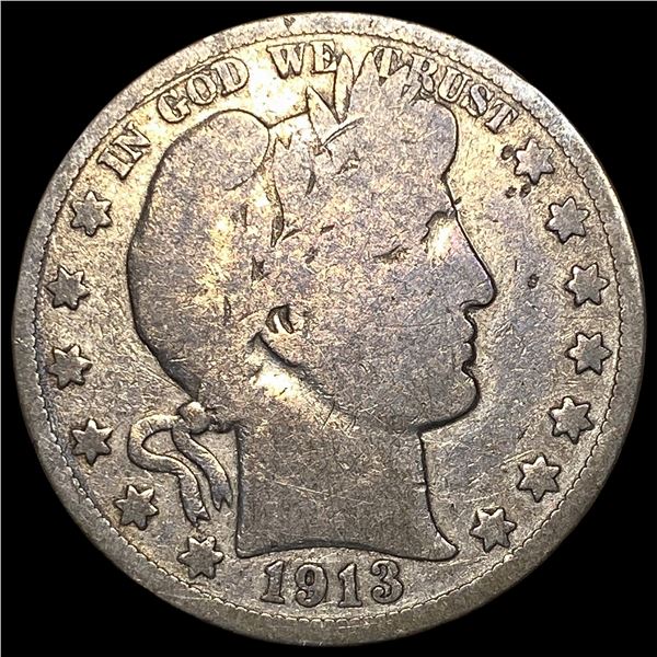 1913 Silver Barber Half Dollar NICELY  CIRCULATED
