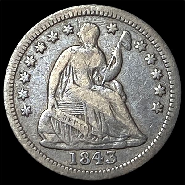 1843 Silver Seated Liberty Half Dime LIGHTLY  CIRCULATED