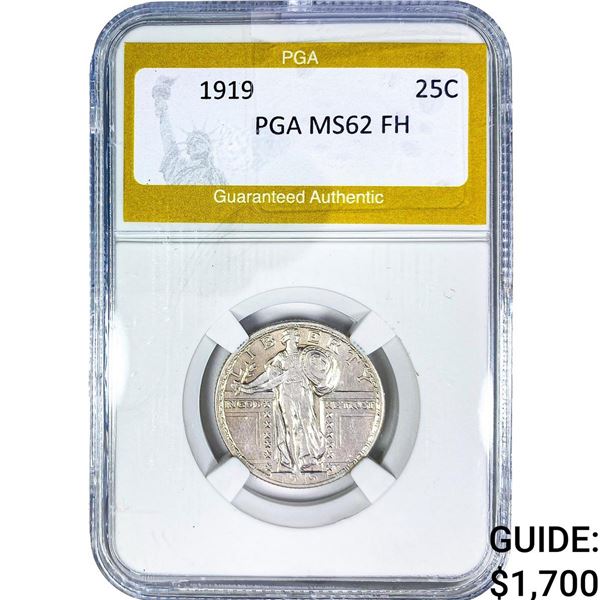 1919 Standing Liberty Quarter PGA MS62 FH