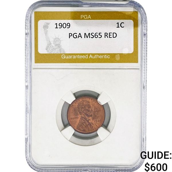 1909 Wheat Cent PGA MS65 RED