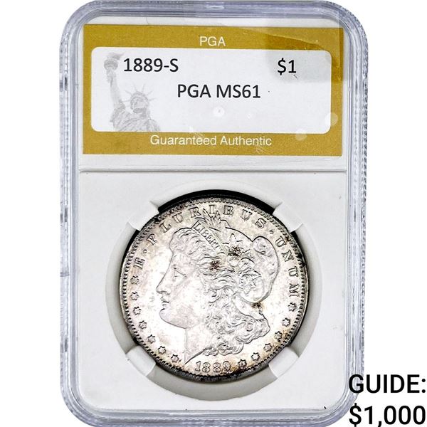 1889-S Morgan Silver Dollar PGA MS61