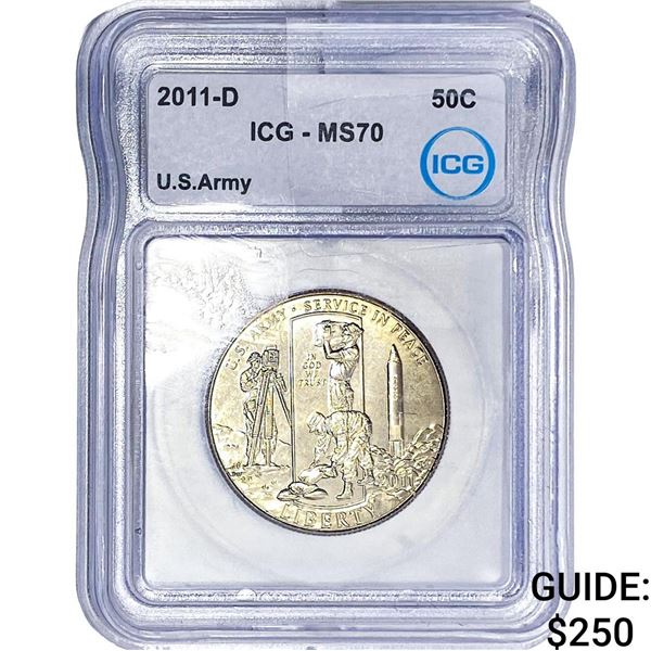 2011-D  ICG MS70 50C US ARMY