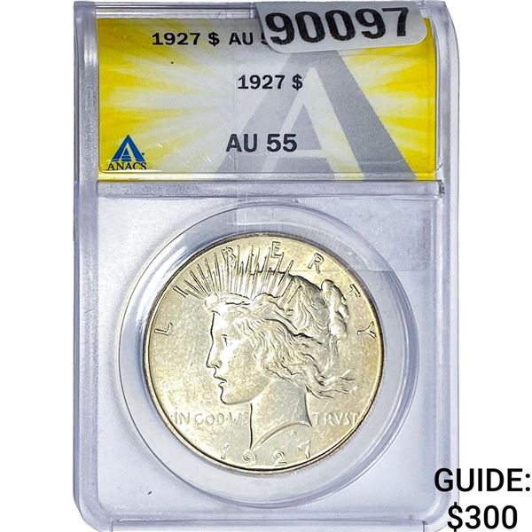 1927 Silver Peace Dollar ANACS AU55