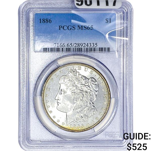 1886 Morgan Silver Dollar PCGS MS65